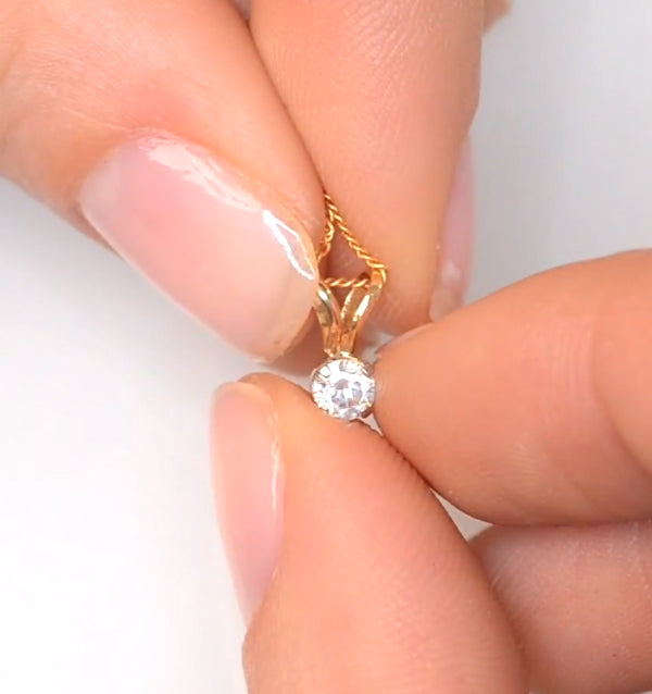 Diamond Solitaire Necklace 0.15CT Diamond 9K Yellow Gold